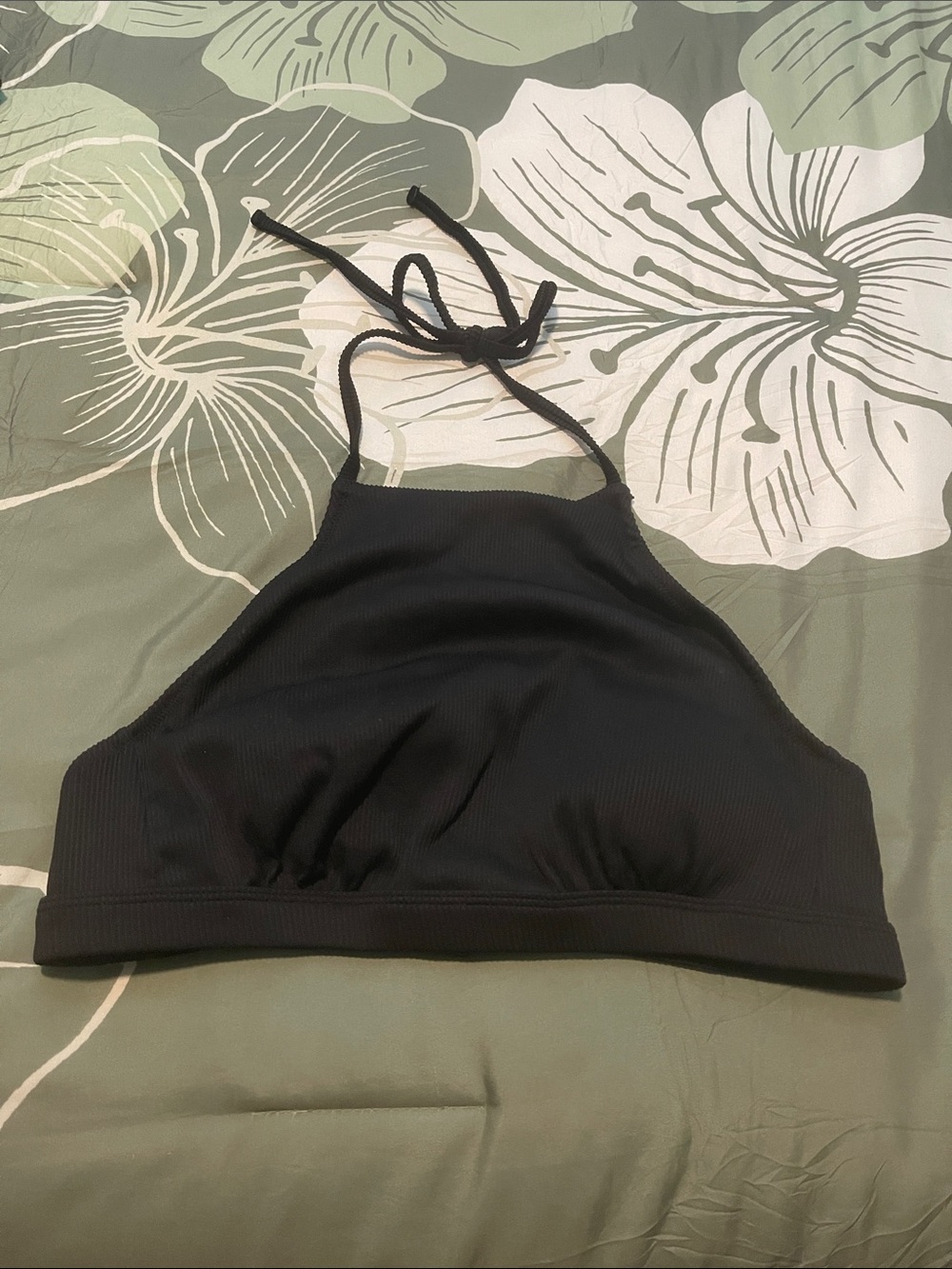 Old Navy Black Ribbed swim top